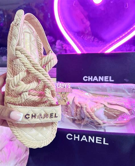 pink chanel rope sandals|chanel birkenstock sandals.